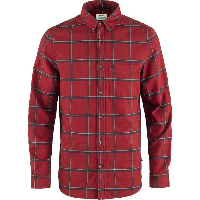 Fjallraven Men's Ovik Comfort Flannel Shirt - XL - Red Oak/Navy