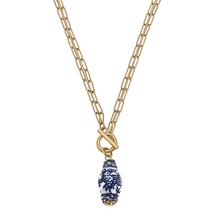 Canvas Annabeth Chinoiserie T-Bar Necklace in Blue & White BLUEANDWHITE