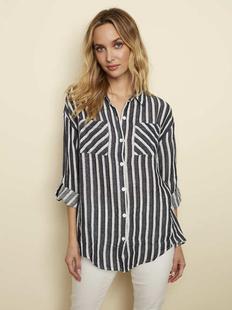 Charlie B Women's Button Down Stripe Tunic - Nautical NAUTICAL