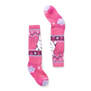 Smartwool Kids' Wintersport Full Cushion Polar Bear Pattern OTC Socks POWERPINK