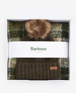 Barbour Saltburn Beanie & Tartan Scarf Set ANCIENTLODEN