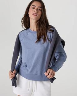 Vuori Women's Long Sleeve Halo Crew BLUEHERONHEATHER