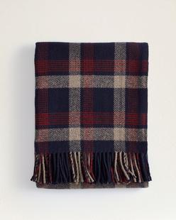 Pendleton Eco-Wise Wool Fringed Throw - Navy Kelso Plaid KELSONAVYPLAID