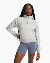 Vuori Women's Restore Half Zip Hoodie LIGHTHEATHERGREY