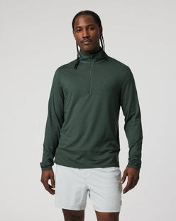 Vuori Men's Ease Performance Half Zip 2.0 ASPENHEATHER