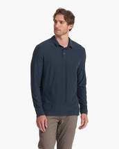 Vuori Men's Long Sleeve Strato Tech Polo NAVYHEATHER