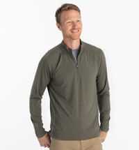 Free Fly Men's Bamboo Flex Quarter Zip FATIGUE