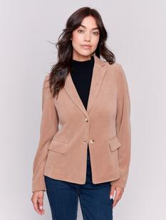 Charlie B Knit Corduroy Blazer TRUFFLE