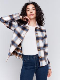 Charlie B Reversible Plaid Jacket TRUFFLE