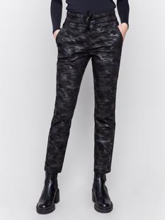 Charlie B Camo Print Ponte Jogger Pants BLACKPRINT