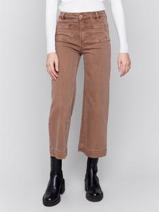 Charlie B Patch Pocket Flare Pants TRUFFLE