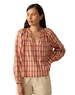 Faherty Women's Annalise Top SUNSETGINGHAM