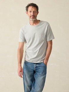 Faherty Men's Sunwashed Pocket Tee HEATHERGREY