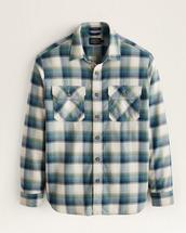 Pendleton Men's Burnside Doublebrushed Flannel Shirt CREAM/GREEN/BLUEPLAID