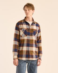 Pendleton Men's Burnside Doublebrushed Flannel Shirt NAVY/GREY/OCHREPLAID