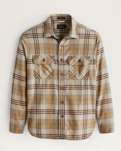 Pendleton Men's Burnside Doublebrushed Flannel Shirt TAN/BROWN/GREYPLAID