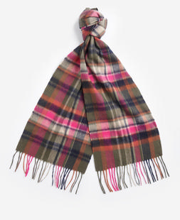 Barbour Women's Vintage Plaid Scarf NAVY/PINKRUST