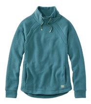 LL Bean Women's Ridgeknit Crossneck Pullover STORMTEAL/FADEDSAGE