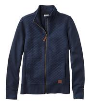 LL Bean Women's Quilted Full-Zip Sweatshirt CLASSICNAVY