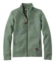 LL Bean Women's Quilted Full-Zip Sweatshirt SEAGREEN