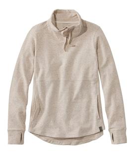 LL Bean Women's Cozy Mixed-Knit Pullover GRAYBIRCHHEATHER