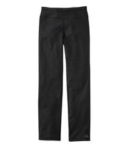 LL Bean Women's PrimaLoft ThermaStretch Fleece Pants, Mid-Rise Straight-Leg BLACK