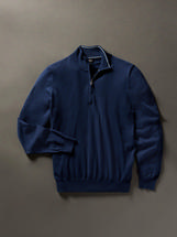 Faherty Men's Movement Quarter Zip Sweater MARINENAVYHEATHER