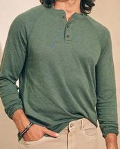 Faherty Men's Long-Sleeve Cloud Henley DEEPFERNHEATHER