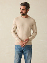 Faherty Men's Movement Crewneck Sweater SOFTDUNEHEATHER