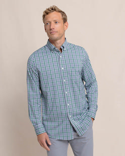 Southern Tide Men's brrr Intercoastal Haywood Plaid Sport Shirt FIR