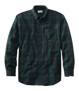 L.L. Bean Men's Scotch Plaid Flannel Shirt, Slightly Fitted BLACKWATCH