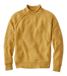 L.L. Bean Men's Signature Organic Cotton Rollneck Sweater GOLDENCIDER