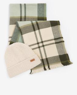 Barbour Women's Pendle Beanie & Blair Scarf Gift Set SOFTMINT