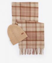 Barbour Women's Aubrey Beanie & Scarf Gift Set CAMEL