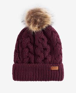 Barbour Women's Penshaw Cable-Knit Beanie BORDEAUX