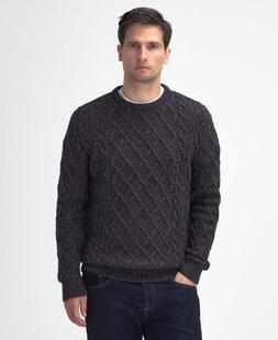 Barbour Men's Stowford Cable-Knit Crew Neck Jumper NAVYMIX