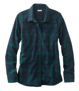 L.L. Bean Women's Scotch Plaid Flannel Shirt, Relaxed BLACKWATCH