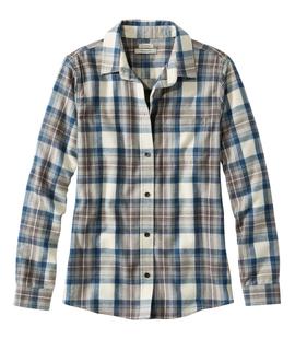 L.L. Bean Women's Scotch Plaid Flannel Shirt, Relaxed INDIGOTARTAN