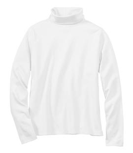 L.L. Bean Women's Pima Cotton Turtleneck, Long-Sleeve WHITE