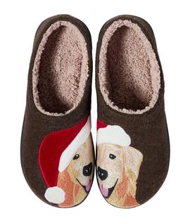 L.L. Bean Women's Daybreak Scuffs, Motif BEANBOOTBROWN/GOLDENRETRIEVERSANTAHAT