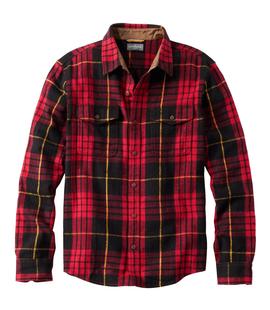 L.L. Bean Men's Signature Heritage Textured Flannel Shirt ROYALRED