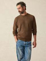 Faherty Men's Jackson Crew Sweater TRAILBROWNHEATHER