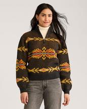 Pendleton Women's Quarter-Zip Merino Sweater CHARCOALMULTI