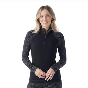 Smartwool Women's Classic Thermal Merino Base Layer 1/4 Zip BLACKDIGISNOW