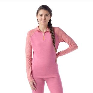 Smartwool Women's Classic Thermal Merino Base Layer 1/4 Zip GARDENPINKDIGISNOW