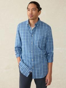 Faherty Coastline Knit Shirt OCEANSKYPLAID