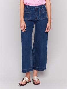 Charlie B Patch Pocket Flare Jeans INDIGO